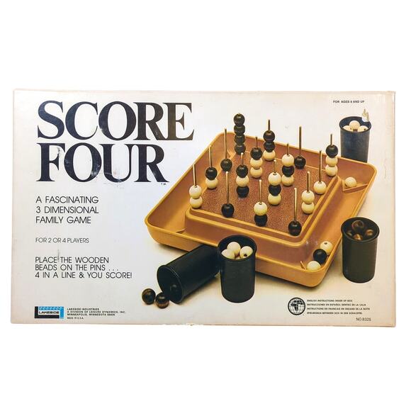 Lakeside Score Four 3D Strategy Board Game Vintage 1975 Edition Near Complete - Picture 1 of 6